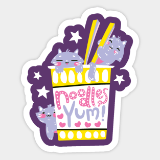 Cute Kawaii Noodle Kittens Sticker